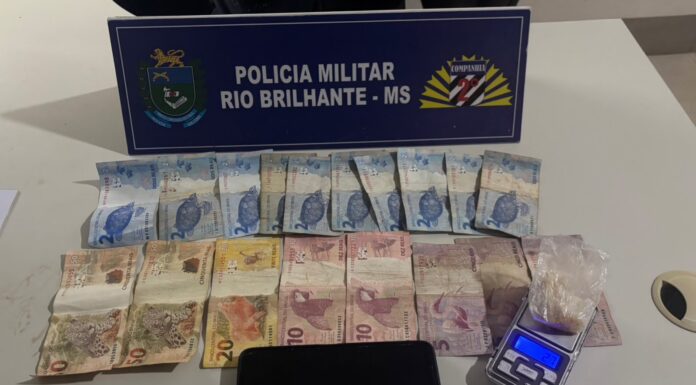 POLÍCIA MILITAR DE RIO BRILHANTE AUTUA MULHER EM FLAGRANTE POR TRÁFICO DE DROGAS